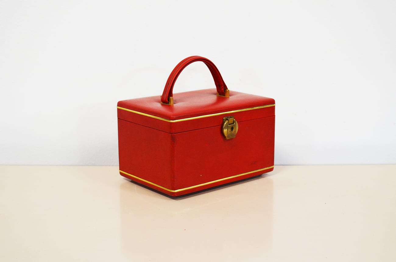 Beauty case da viaggio vintage in ecopelle rossa anni '60 – The House of  Vintage