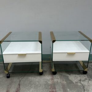 Gallotti & Radice comodini anni 70 in cristallo