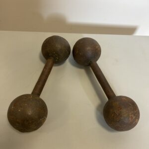 coppia di pesi in metallo vintage da 3 kg cadauno